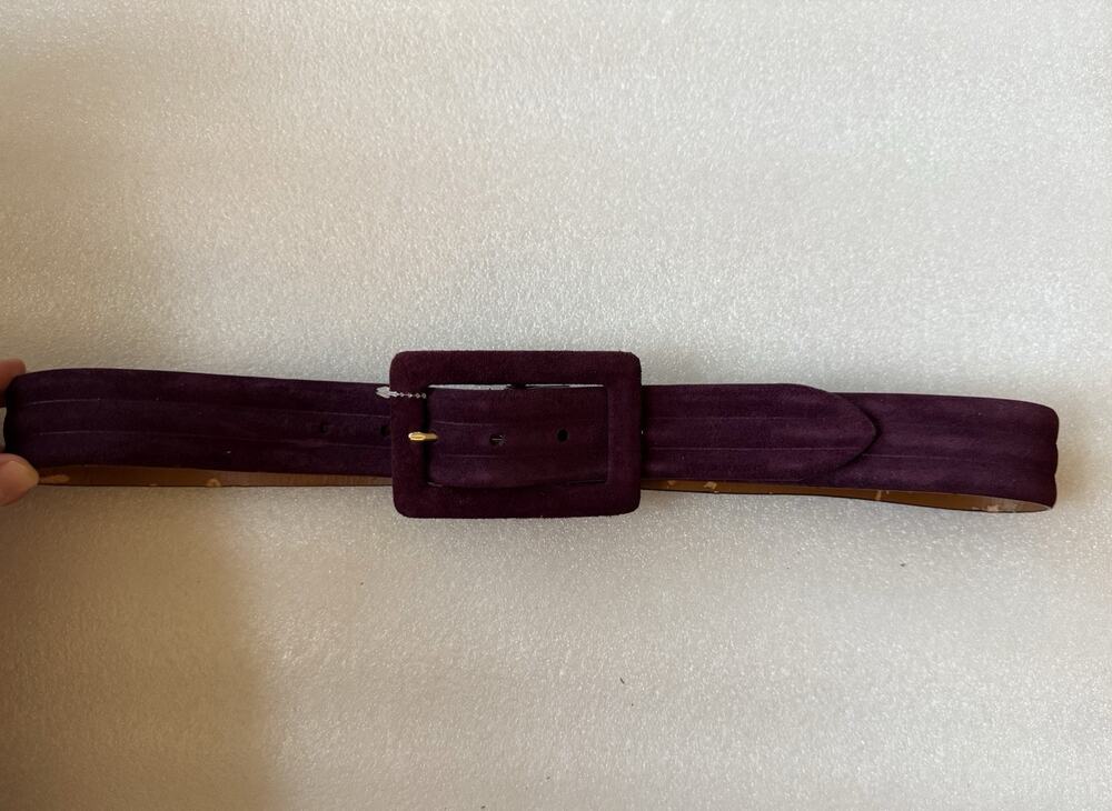 VTG Ralph Lauren Burgandy Purple Suede Leather Belt M